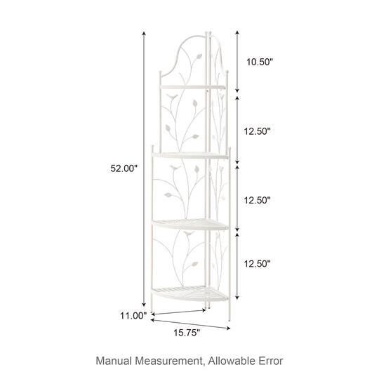 Glitzhome® 4ft. Metal 4-Tiered Corner Shelf Stand